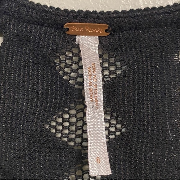 Free People Dress Women’s Size 6 Black Metallic Pinstripe Water Lily Mini Dress - Picture 13 of 16